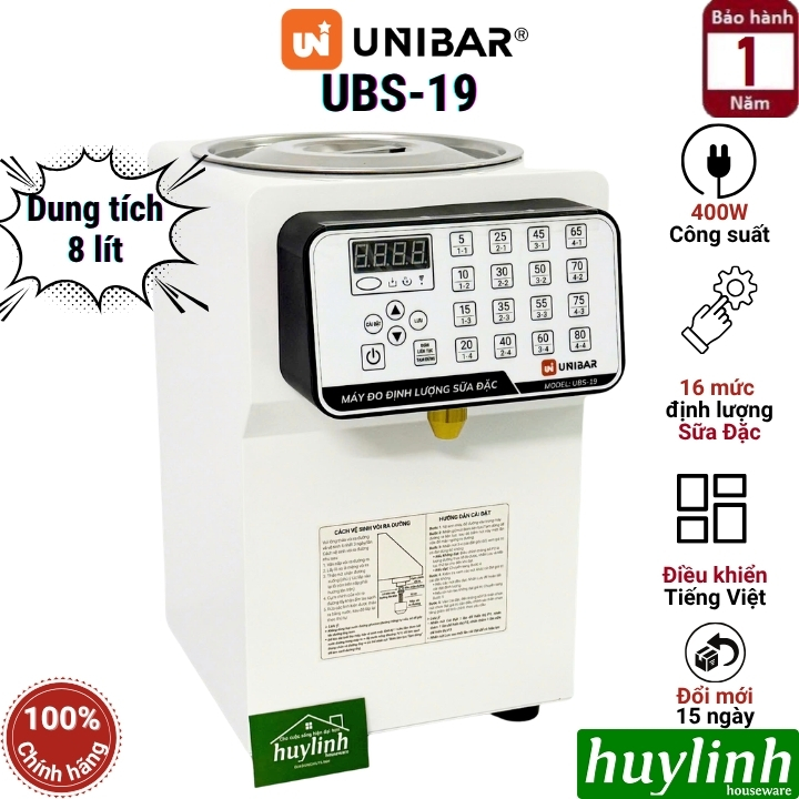 Máy đo - định lượng sữa đặc Unibar UBS-19 - 16 mức đong - 8 lít