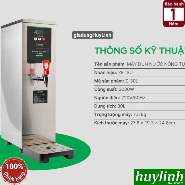 Máy đun nước nóng tự động Zetsu Z-30L 6