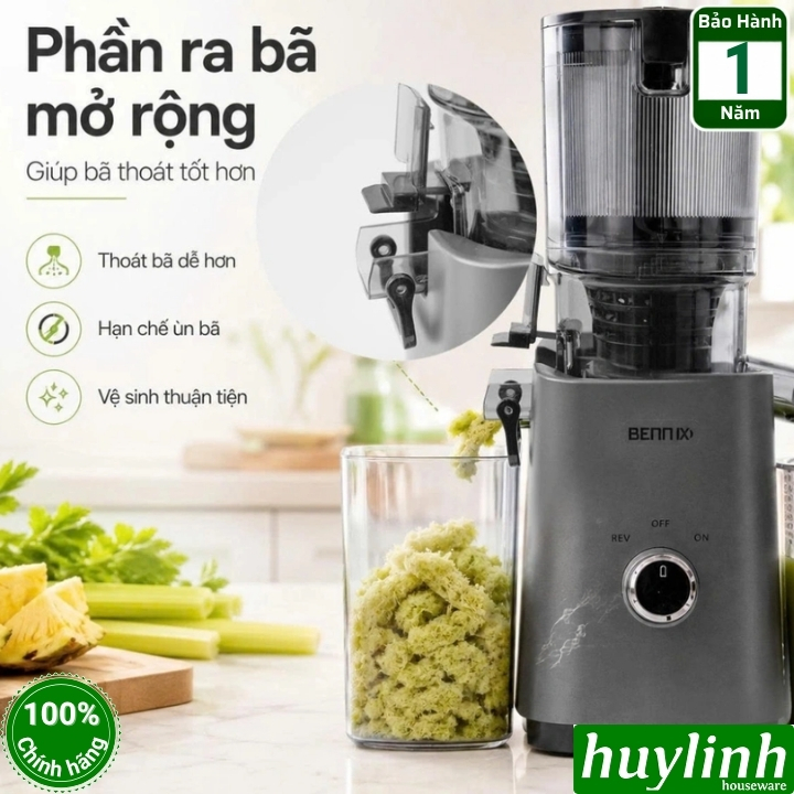 Máy ép chậm Bennix BN-033SJ - động cơ AC 150W - Miệng lớn 117mm 3