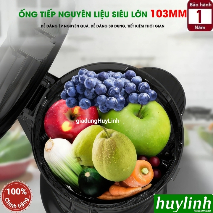 Máy ép chậm Bennix BN-09SJ - 250W - 2 lưới ép - họng lớn 103mm 2