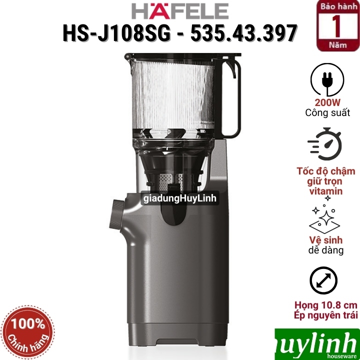 Máy ép trái cây chậm Hafele HS-J108SG - 200W - Họng ép 10cm