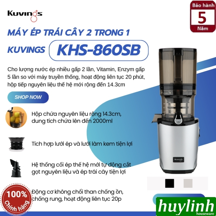Máy ép trái cây chậm Kuvings KHS-860SB - dòng rảnh tay - họng ép 14.3cm - Made in Hàn Quốc 2