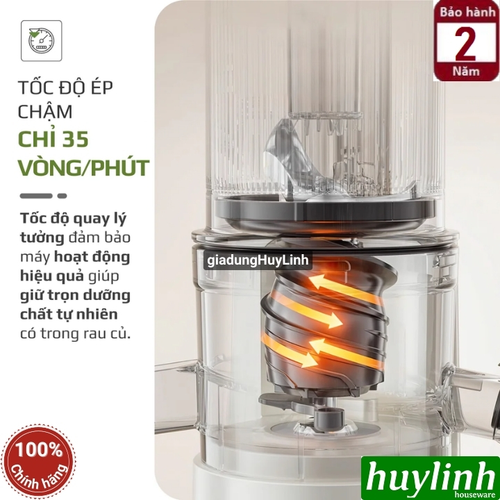 Máy ép trái cây chậm Olivo Sj2000 - 250W - Họng lớn 12cm 6