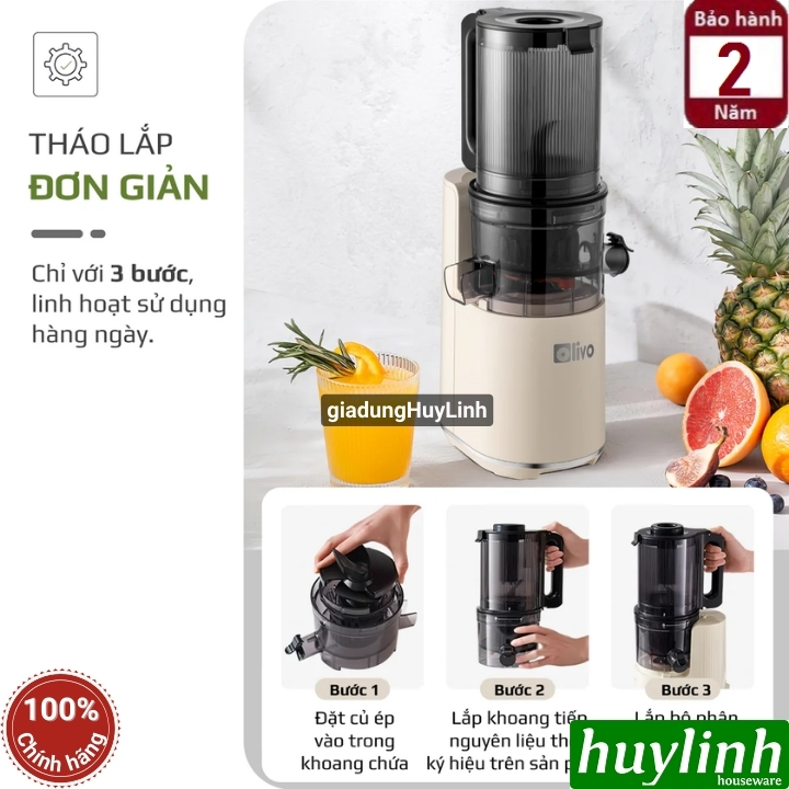Máy ép trái cây chậm Olivo Sj2000 - 250W - Họng lớn 12cm 7