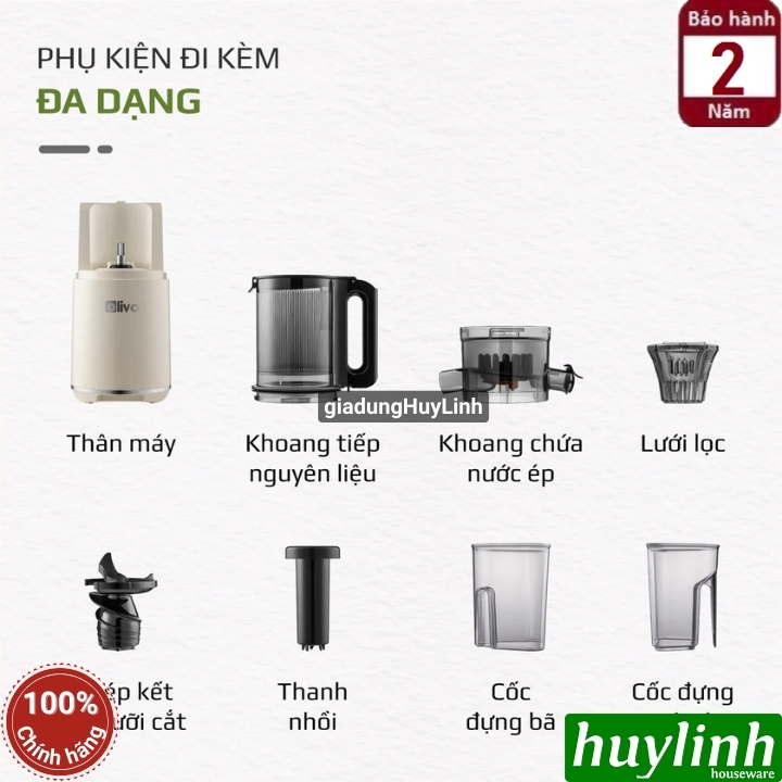 Máy ép trái cây chậm Olivo Sj2000 - 250W - Họng lớn 12cm 9