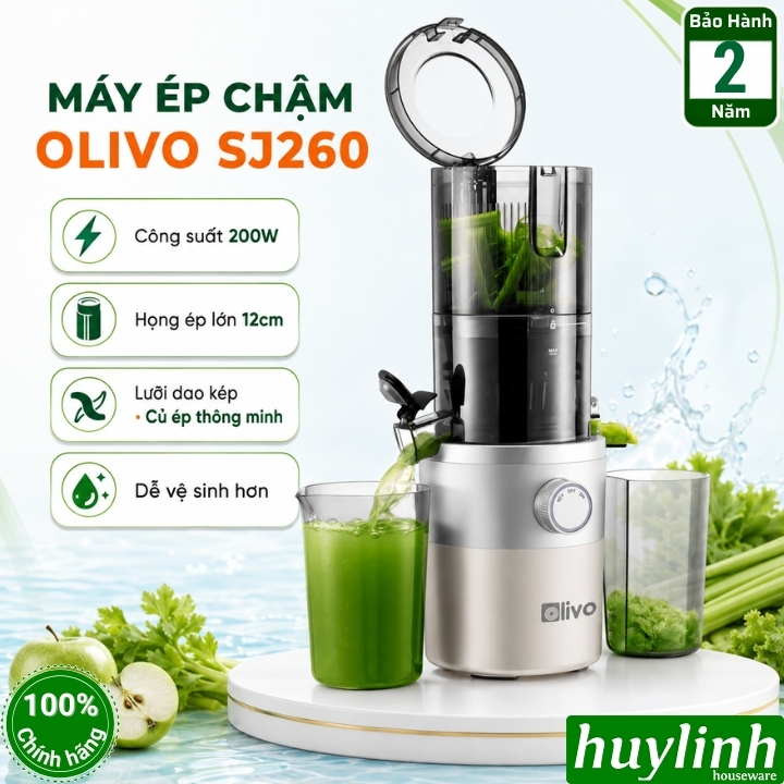 Máy ép trái cây chậm Olivo SJ260 - 200W - Họng lớn 12cm