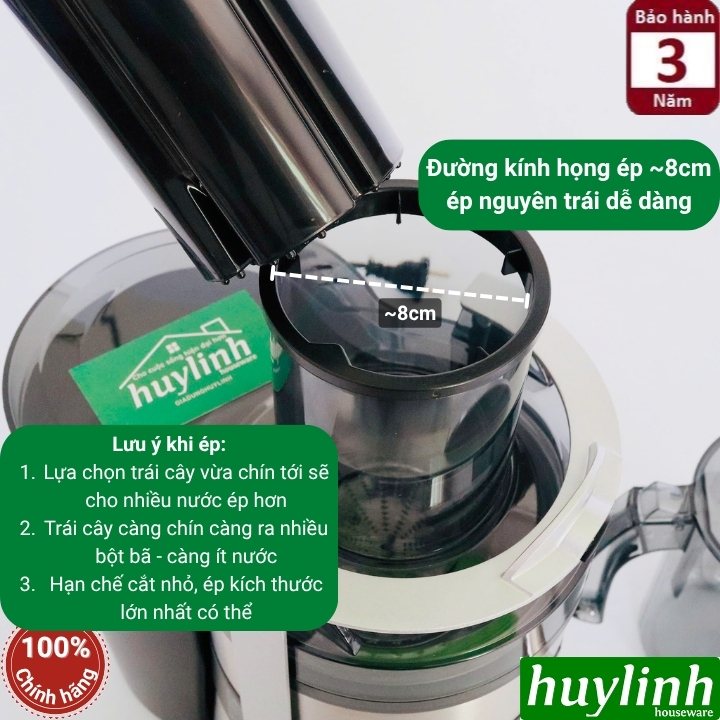 (mới 2025) Máy ép trái cây Nhanh Promix FJ-08 - công suất 800W - Lưới ép 0.3mm siêu mịn 8