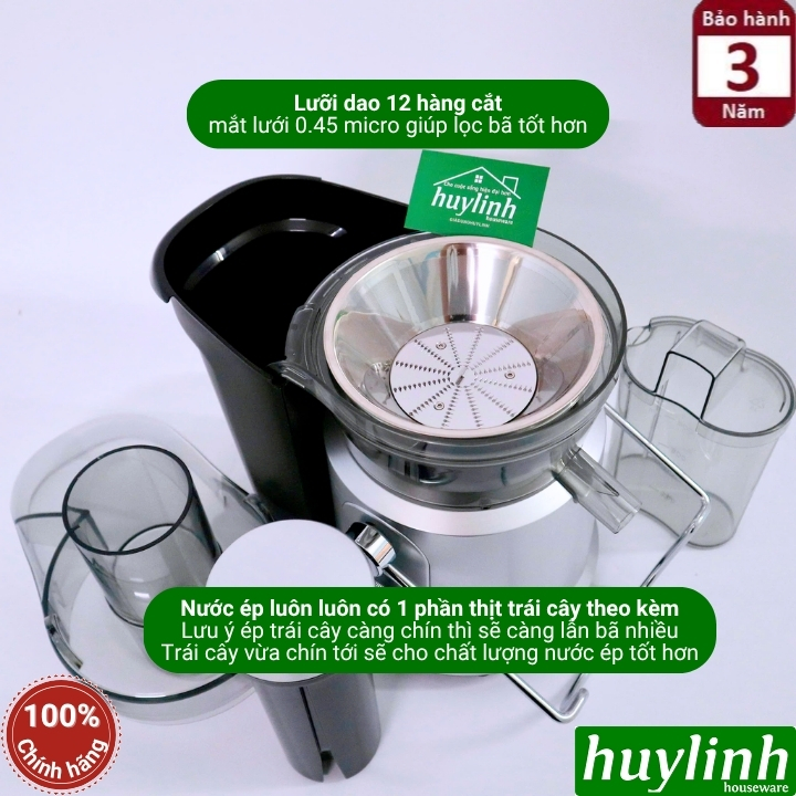 Máy ép trái cây Uniblend SS-01 - Công suất 1000W - Phù hợp cho quán kinh doanh (USS-01) 7