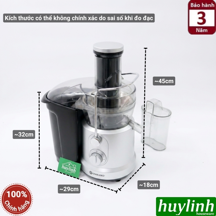 Máy ép trái cây Uniblend SS-01 - Công suất 1000W - Phù hợp cho quán kinh doanh (USS-01) 2