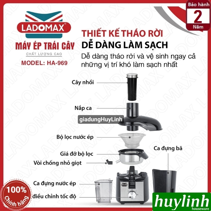 Máy ép trái cây nhanh Ladomax HA-969 - 1860W 4