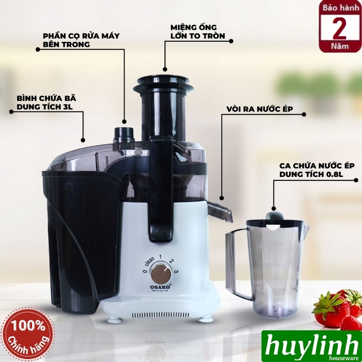 Máy ép trái cây nhanh Osako EP-612 - công suất 1000W - cải tiến có chổi vệ sinh lưới 3