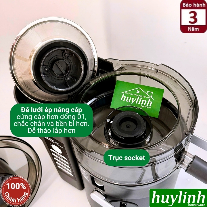 Máy ép nhanh thế hệ mới Promix PFJ-1250 - 1250W - Động cơ êm và bền bỉ - Lưới ép 3 tầng lọc 7