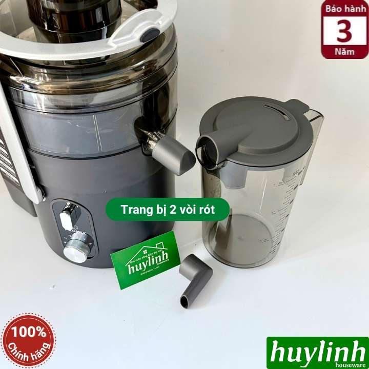 Máy ép nhanh thế hệ mới Promix PFJ-1250 - 1250W - Động cơ êm và bền bỉ - Lưới ép 3 tầng lọc 8