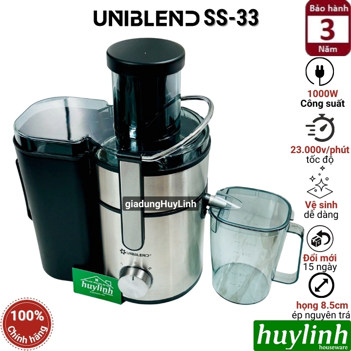 Máy ép trái cây nhanh Uniblend SS-33 - Công suất 1000W - Model mới 2024