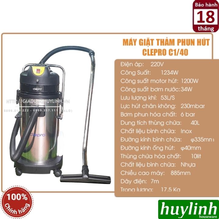 Máy giặt thảm phun hút Clepro C1/40 - 40 lít 2