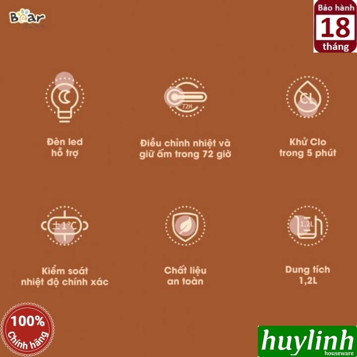 Máy đun nước - hâm sữa cho bé Bear TNQ-D12D1 - 1.2 lít - Tiếng Việt 2