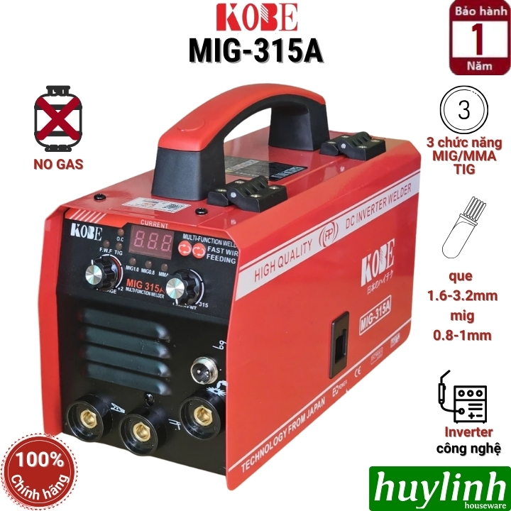 Máy hàn 3 chức năng Kobe MIG-315A - Tặng cuộn hàn 1kg