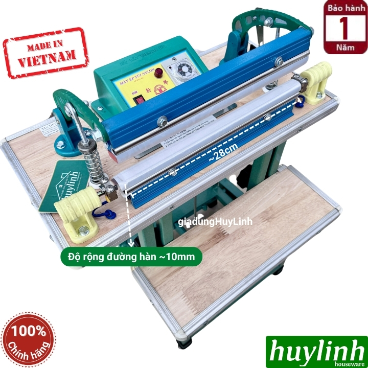 Máy hàn miệng túi đạp chân Tân Thanh M2-300mm chân lùn - dây ép 10m - bàn viền nhôm 3
