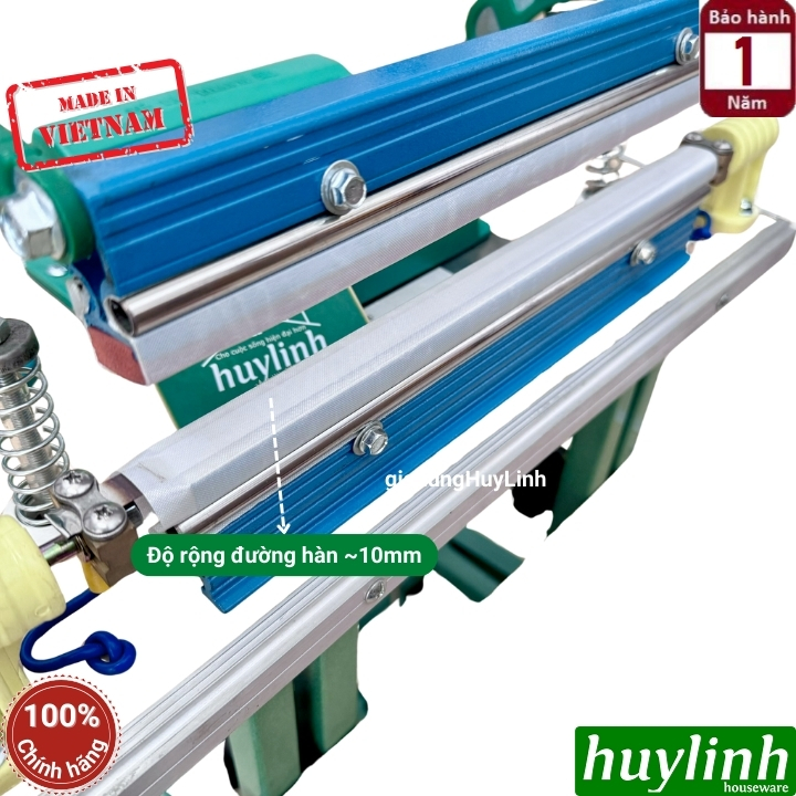 Máy hàn miệng túi đạp chân Tân Thanh M2-300mm chân lùn - dây ép 10m - bàn viền nhôm 4