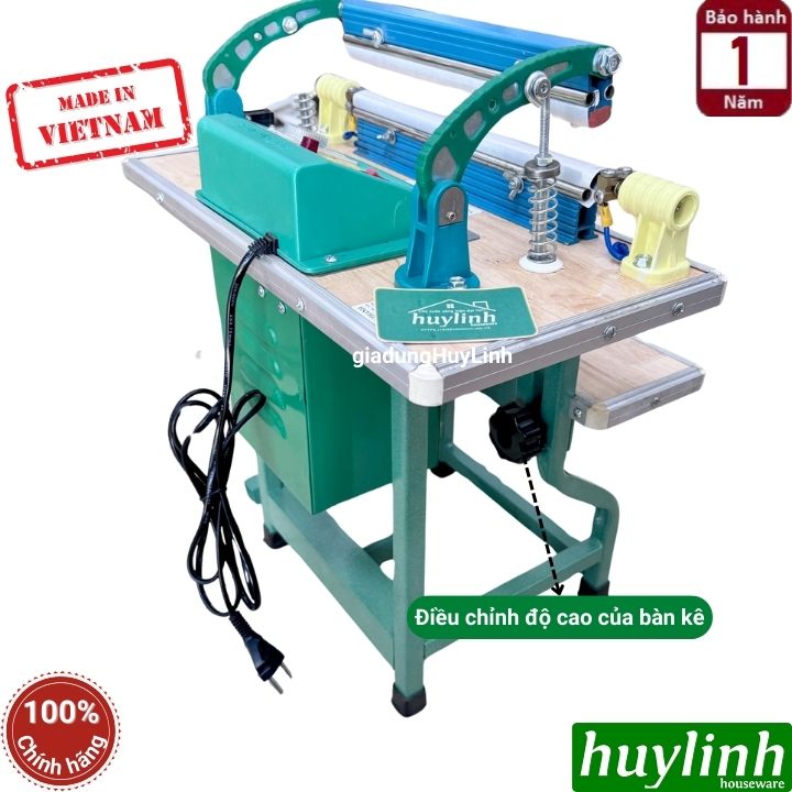 Máy hàn miệng túi đạp chân Tân Thanh M2-300mm chân lùn - dây ép 10m - bàn viền nhôm 7