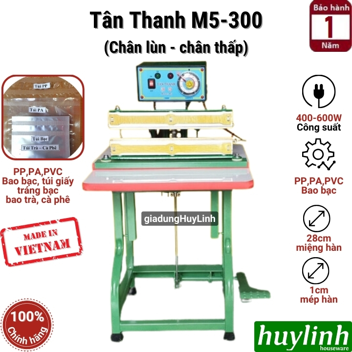 Máy hàn miệng túi Tân Thanh M5-300