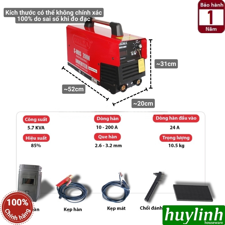 Máy hàn que Oshima S MOS 200N (3 bo) - 1 pha 3