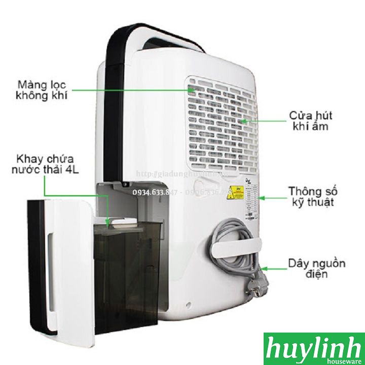 Máy hút ẩm dân dụng Fujie HM-916EC - 16 lít/ngày 3