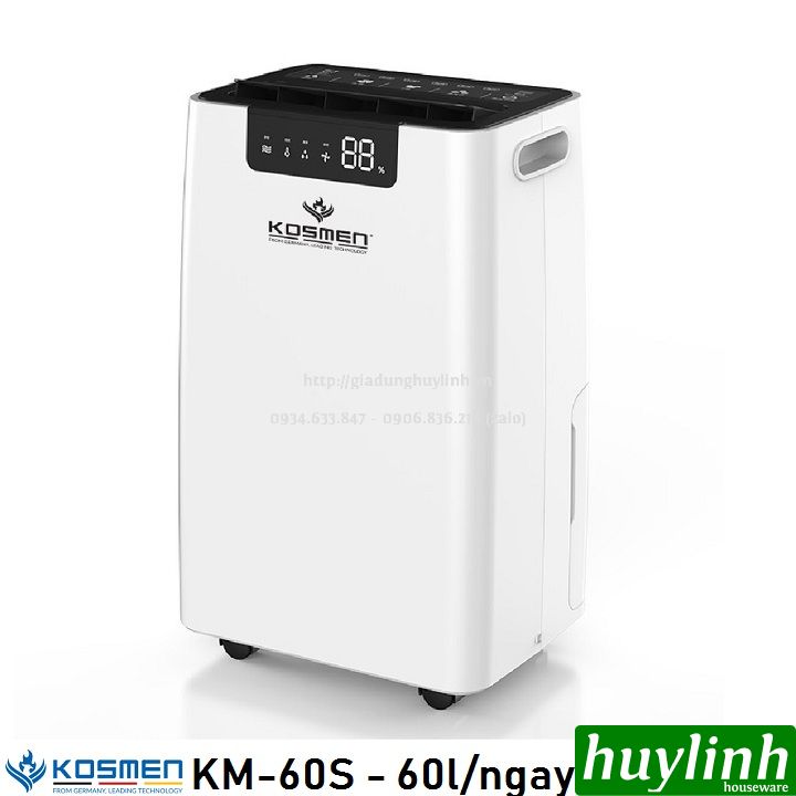 Máy hút ẩm dân dụng Kosmen KM-60S - 60 lít/ngày