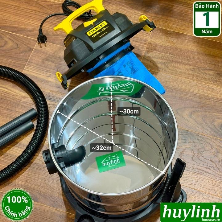 Máy hút bụi 3 chức năng Stanley SL19417-6AB - 23 lít - 1200W - Hút bụi khô ướt và thổi bụi 4