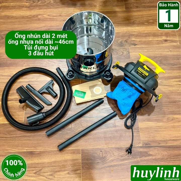 Máy hút bụi 3 chức năng Stanley SL19417-6AB - 23 lít - 1200W - Hút bụi khô ướt và thổi bụi 5