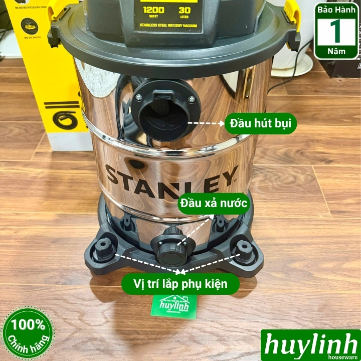 (Mới 2025) Máy hút bụi 3 chức năng Stanley SL19417-8AB - 30 lít - 1200W - Hút bụi khô ướt và thổi bụi 7