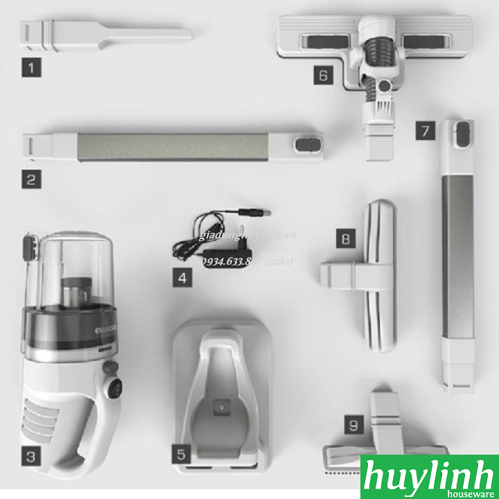 Máy hút bụi Shimono SVC1019L Eluxgo - không dây dùng pin 2