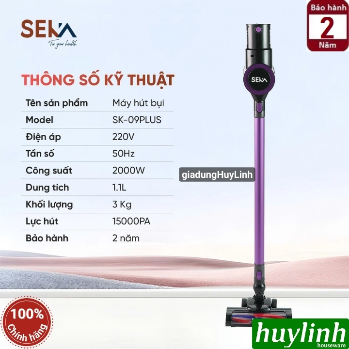 Máy hút bụi cầm tay có dây Seka SK-09 Plus - 2000W - 15000pa 2