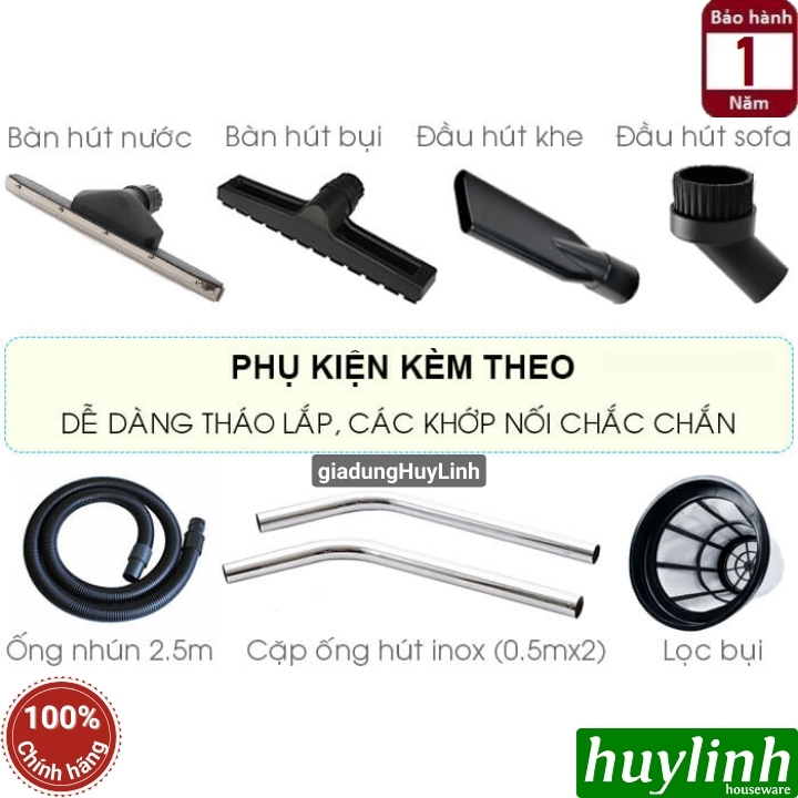 Máy hút bụi công nghiệp khô và ướt CleproX X2/70 - 70 lít - 3600W 3