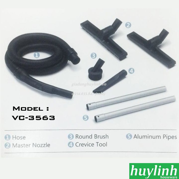 Máy hút bụi công nghiệp Fujihaia VC-3563 - 20 lít - giadunghuylinh.vn 3