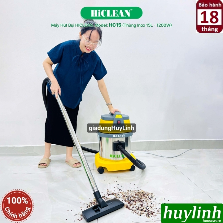 Máy hút bụi công nghiệp khô và ướt Hiclean HC15 - 15 lít - 1200W 7