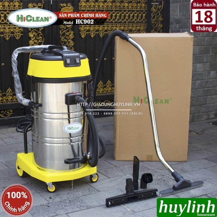 Máy hút bụi công nghiệp khô và ướt HiClean HC902 - 90 lít - 3200W - 2 Motor lõi đồng 2