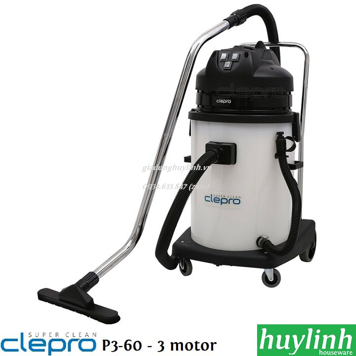 Máy hút bụi công nghiệp Clepro P3/60 - 60 lít - 3 motor