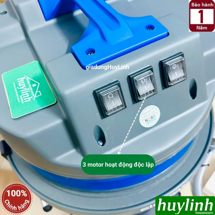 Máy hút bụi công nghiệp khô và ướt CleproX X3/80 - 80 lít - 3600W - 3 Motor 4