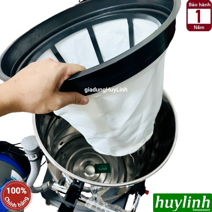Máy hút bụi công nghiệp khô và ướt CleproX X3/80 - 80 lít - 3600W - 3 Motor 8