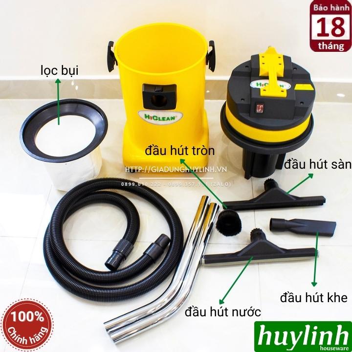 Máy hút bụi công nghiệp Khô và Ướt HiClean HC30P - 30 lít - Thùng nhựa 2