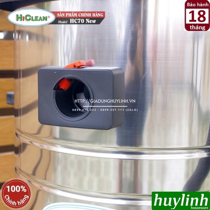 Máy hút bụi công nghiệp khô và ướt Hiclean HC70 New - 70 lít - công suât 3000W - 2 Motor độc lập 5