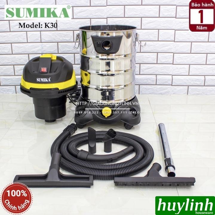 Máy hút bụi công nghiệp khô và ướt Sumika K30 - 30 lít - 1800W - Motor lõi đồng 2