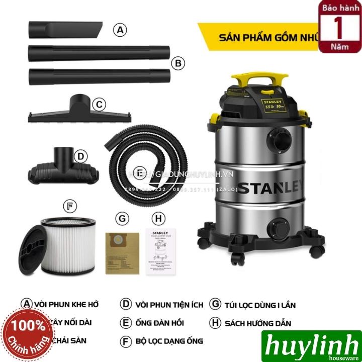 Máy hút bụi 3 chức năng Stanley SL19417-8A - 30 lít - 4000W - Hút bụi khô ướt và thổi bụi 3