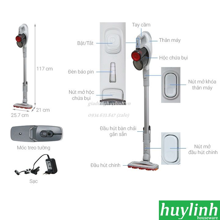Máy hút bụi Philips FC6723 - dùng pin - có cán 2