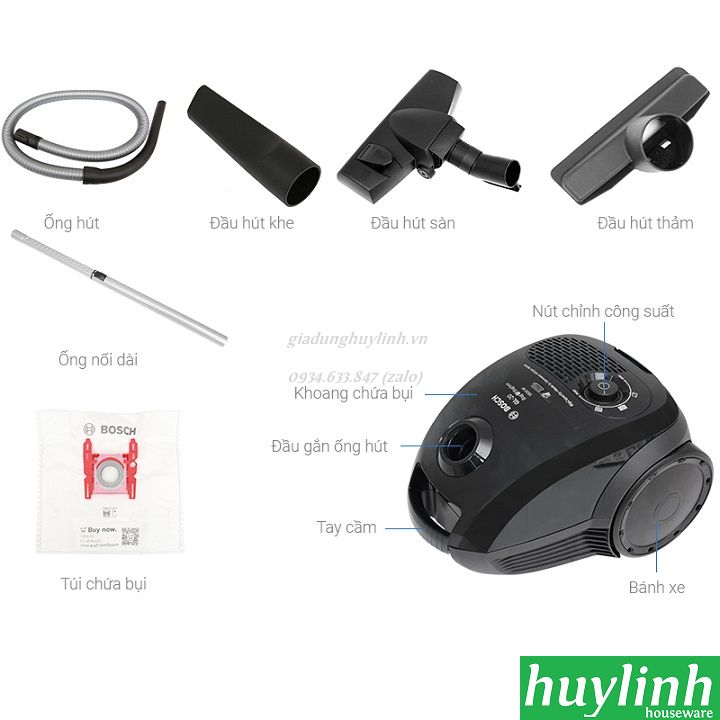 Máy hút bụi Bosch BGN21800 - Made in Đức 2