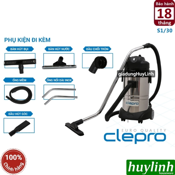 Máy hút bụi công nghiệp khô và ướt Clepro S1/30 - 30 lít 3