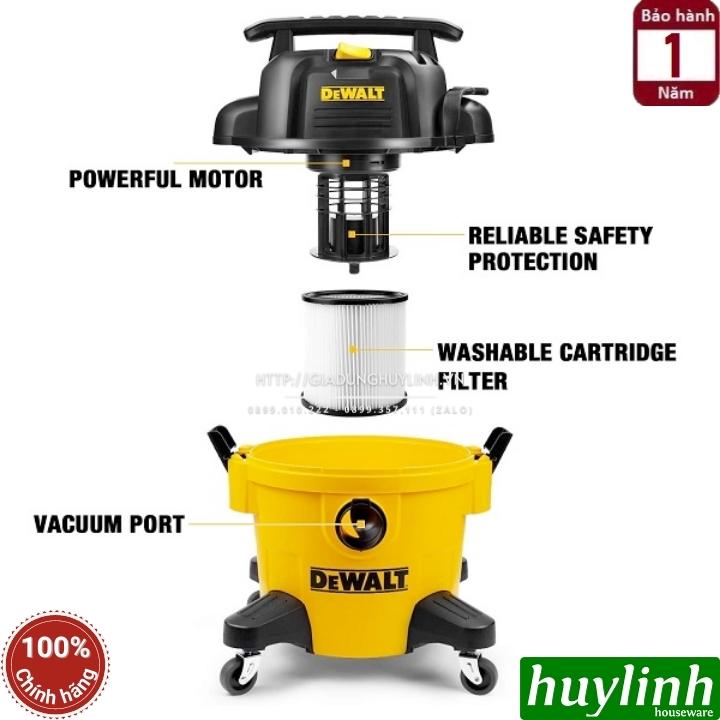 Máy hút bụi 3 chức năng Dewalt DXV23P – 23 lít - Hút bụi khô - Ướt - Thổi bụi 5