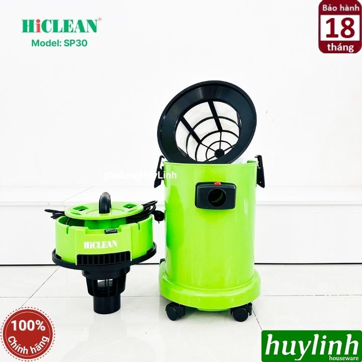 Máy hút bụi Khô và Ướt HiClean SP30 - 30 lít - 1500W - Thùng nhựa 3