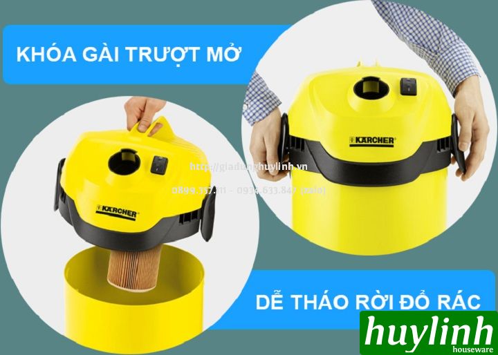 Máy hút bụi khô và ướt Karcher WD2 Cartridge - Tặng kèm bộ 5 túi lọc bụi trị giá 290.000 3